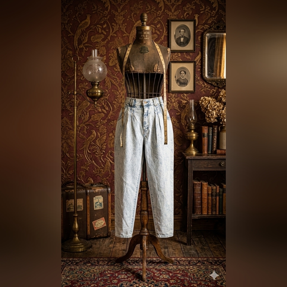 Vintage 90’s High-Waisted Jeans | Classic Light Wash | Tapered Leg